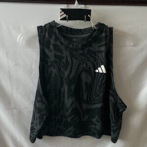 ADIDAS Train Essentials Allover Print Workout Tank Top in Black Sz LARGE